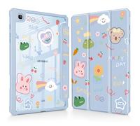 May Chen for Samsung Galaxy Tab S6 Lite Case 10.4 Inch 2024/2022/2020 - Built-in Pencil Holder with Shockproof Cover Clear Transparent Back Shell Auto Wake/Sleep, Cartoon Stick Figure