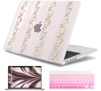 May Chen Hard Shell Case Compatible with MacBook Pro 14-inch M5 2026 2025-2021 Release M4 M3 M2 M1 Pro/Max Chip, A3434 A3112 A3185 A3401 A2918 A2992 A2779 A2442, Keyboard Cover, Flora l& Stripes