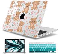 May Chen Hard Shell Case Compatible with MacBook Pro 14-inch M5 2026 2025-2021 Release M4 M3 M2 M1 Pro/Max Chip, A3434 A3112 A3185 A3401 A2918 A2992 A2779 A2442, Keyboard Cover, Cute Teddy Bear