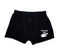 May Contain Nuts Mens Boxer Shorts (Medium 32"-35") Black