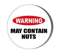May Contain Nuts Warning Sign 10 x 49mm Vinyl Stickers Pack of 10