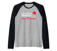 May Contain Traces of Ice Cream Saying Funny Sayings Raglan Baseball Tee