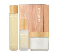 MAY COOP 3 Step Moisturising & Hydrating Korean Skincare Set - The Vegan Essence Toner 100 ml, Moisturiser Face Cream, Organic Activator Face Serum All Skin Type