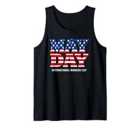May Day International Workers Day | Patriotic American Flag Tank Top