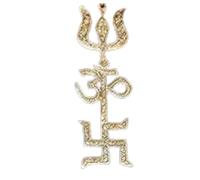 MAY ENTERPRISES Om Trishul Swastik for Door | Wall Hanging Trishakti Yantra Positive Energy, Protection & Prosperity