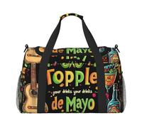 May Fifth Celebration Waterproof Weekender Bags Duffel Bag Large Carry On Hand Luggage Bags Foldable Tote Bag for Travel Sports Gym Dance