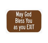 May God Bless You As You Exit Metal Warning Sign with Easy Install for Indoor Outdoor Security, Business Office Home Garden Street Decor 30 x 20 cm