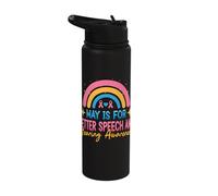 May is for Better Speech and Hearing Awareness SLP Pathology Stainless Steel Insulated Water Bottle