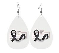 May Is Melanoma Awareness Month Leather Earrings Dangle Hook Earrings Leather Teardrop For Women