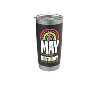 May is My Birthday Yep The Whole Month Boho Rainbow Stainless Steel Insulated Tumbler