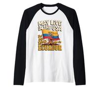 May Live in the USA But My Roots are in Ecuador Ecuadorian Raglan Baseball Tee