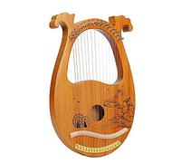 May Lyre Harp 16 String, Solid Wood Instrument with Tuning Wrench & Pic, Portable Greek Sle Music Tool for Beginners and Adults, Warm Tone for Relaxat and Performance