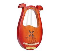 May Lyre Harp 16 String, Solid Wood Instrument with Tuning Wrench & Pic, Portable Greek Sle Music Tool for Beginners and Adults, Warm Tone for Relaxat and Performance