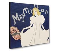 May Milton by Henri de Toulouse Lautrec Vintage Canvas Wall Art Print Ready to Hang, Framed Picture for Living Room Bedroom Home Office Décor, 14x14 Inch (35x35 cm)