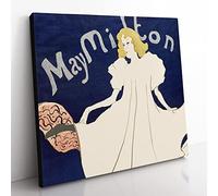 May Milton by Henri de Toulouse Lautrec Vintage Canvas Wall Art Print Ready to Hang, Framed Picture for Living Room Bedroom Home Office Décor, 35x35 cm (14x14 Inch)