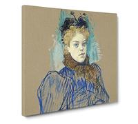May Milton Portrait by Henri de Toulouse Lautrec Canvas Print | Gallery Wrapped 30mm Frame Wall Art | 14x14 inches | Ready to Hang | Impressionist People Picture | Living Room Bedroom Lounge Office