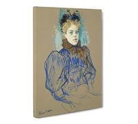 May Milton Portrait By Henri De Toulouse Lautrec Canvas Print | Gallery Wrapped 30mm Frame Wall Art | 20x14 inches | Ready to Hang | Impressionist People Picture | Living Room Bedroom Lounge Office