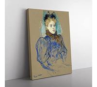 May Milton Portrait By Henri De Toulouse Lautrec Classic Painting Canvas Wall Art Print Ready to Hang, Framed Picture for Living Room Bedroom Home Office Décor, 50x35 cm (20x14 Inch)