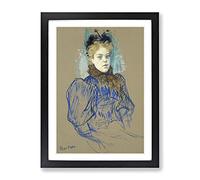 May Milton Portrait By Henri De Toulouse Lautrec Classic Painting Framed Wall Art Print, Ready to Hang Picture for Living Room Bedroom Home Office Décor, Black A2 (64 x 46 cm)