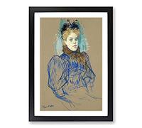 May Milton Portrait by Henri De Toulouse-Lautrec Framed Print | A2 Black Framed Wall Art | Ready to Hang | Modern Nature Picture | Living Room Bedroom Lounge Office