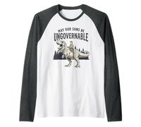 May Our Sons Be Ungovernable | Leftist Feminist T-Rex Boy Raglan Baseball Tee