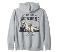 May Our Sons Be Ungovernable | Leftist Feminist T-Rex Boy Zip Hoodie