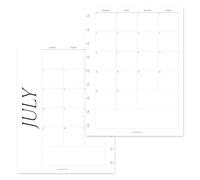 MAY PAPER CO. 2026/2027 MONTHLY Planner Insert Dated Month on 2 Pages Classic - Classic Happy Planner Size | July 2026 - June 2027 | Planner Refill Insert | Monday Start | Continuous