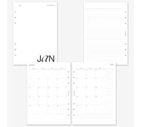 MAY PAPER CO. 2026 A5 Monthly with Notes Planner Refill, Month on Two Page Planner Insert for A5 Filofax and LV GM 6 ringed Agenda 5.8 x 8.3 (Separable Months, Monday Start)