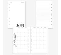 MAY PAPER CO. 2026 Franklin Covey Compact Classic Monthly Planner Refill, Month on Two Page Planner Insert for 6 ringed Agenda 4.25 x 6.75 (Separable Months, Sunday Start)