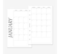 MAY PAPER CO. 2026 Franklin Covey Compact Classic Monthly Planner Refill, Month on Two Page Planner Insert for 6 ringed Agenda 4.25 x 6.75 (Continuous Months, Sunday Start)