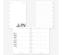 MAY PAPER CO. 2026 Mini Happy Planner Classic Monthly Planner Refill, Month on Two Page Planner Insert for 7-Discs Mini HP Notebook 4.6 x 7 (Separable Months, Sunday Start)