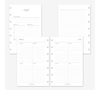 MAY PAPER CO. 2026 Mini Happy Planner Week on Two Pages Weekly Planner Insert Agenda Refill for 7-Discs Mini HP Notebook 4.6 x 7 (Vertical Border Lined)