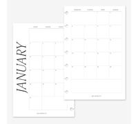 MAY PAPER CO. 2027 Mini HP Classic Monthly Planner Refill, Month on Two Page Planner Insert for Mini Happy Planner 7 Disc Agenda 4.6 x 7 (Continuous Months, Sunday Start)