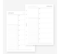 May Paper Co. A5 Undated Weekly No.11 Week on One Page Planner Insert for Filofax A5, LV GM agenda refill 6 hole 5.8 x 8.3, White