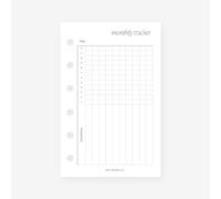 May Paper Co. Pocket Monthly Tracker Planner Insert Agenda Refill for Pocket size 6 Ring Binder 3.2 x 5, White