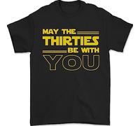 May The 30s Thirties Be with You Sci-Fi Mens T-Shirt 100% Cotton Black L
