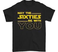 May The 60s Sixties Be with You Sci-Fi Mens T-Shirt 100% Cotton Black 2XL