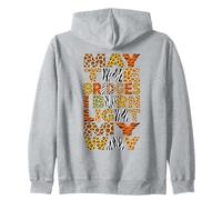 May The Bridges I Burn Light My Way Animal Print Zip Hoodie