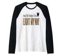 May The Bridges I Burn Light My Way Leopard Art Raglan Baseball Tee