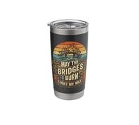 May The Bridges I Burn Light My Way Retro Sunset Stainless Steel Insulated Tumbler