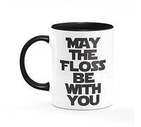 May The Floss Be with You Mug One Size Black/White Funny Gift for Dentist Dental Nurse Present Cup