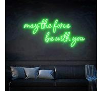 May The Force Be with You Neon Sign - Star LED Wall Decor - Gaming Custom Neon Light - Game Room Signage - Birthday Gift for Him