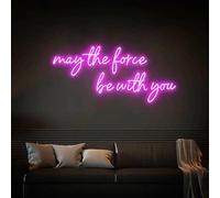 May The Force Be with You Neon Sign - Star LED Wall Decor - Gaming Custom Neon Light - Game Room Signage - Birthday Gift for Him