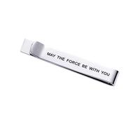 May The Force Be with You Tie Clip Star Wars Fan Gift Funny Gift Stainless Steel Polished Finish Tie Clips Men Women (May The Force Be with You)