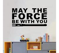 May The Force Be with You, Wall Stickers for Kids, (Easy to Apply), Boys Girls Teens Motivational Office Gym Bedroom Living Room Jedi Yoda Star Wars Movie Signs Home Art Decor Vinyl Decals 28.6"X15"