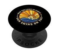 May The Light Of God Shine On You Christian Religion Faith PopSockets Adhesive PopGrip