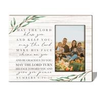 May The Lord Bless You And Keep You Christian Gifts Wood Frames, 4x6 Photo Frame with Stand for Wall and Tabletop Display Appreciation Gifts for Christmas Halloween, Wall Frame Hanging Frame -16