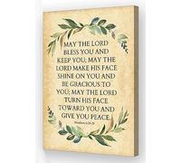 May The Lord Bless You and Keep You Numbers 6 24-26 Wall Art Bible Verse Poster Framed Quotes Wall Art Inspirational Poster Vintage Religious Positive Sayings Wall Decor (16x24in,Framed)