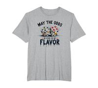 May The Odds Be Ever in My Flavor Dice Food Pun T-Shirt, Men's Big and Tall, Heather Grey, 6X Tall