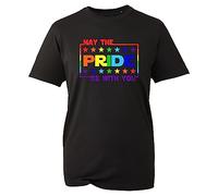 May The Pride Be with You T-Shirt LGBTQI Gay Pride Lesbians Rainbow Colours Love Humans Quote Adult Unisex Tee TopMeme Adult Kids Unisex Tee Top (Black, XL)